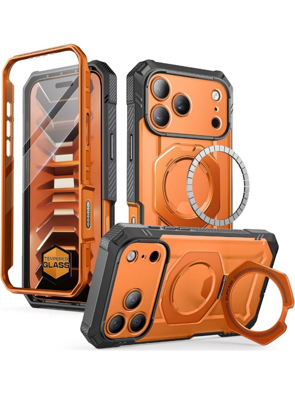 iPhone 18 Pro Max/17 Pro Max Case with Glass Protector - Coral Color, Durable